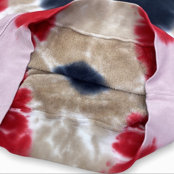 DAYDREAMER Flying V Tie Dye Varsity Crew Sweatshirt In Black Combo size XS - Picture 7 of 12